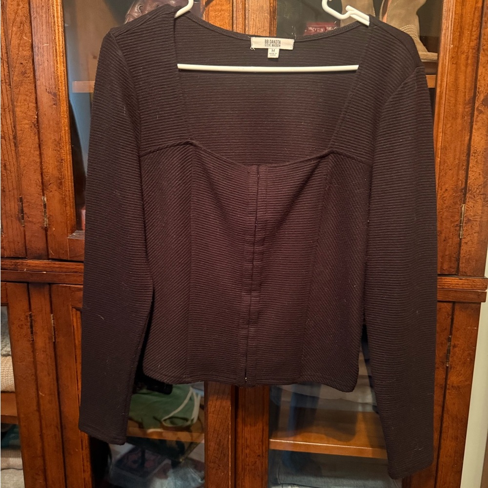 Black Structured Square-Neck Top - BB Dakota